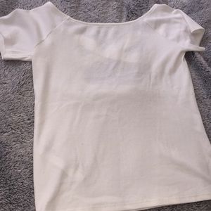 Cropped white T-shirt with cross back